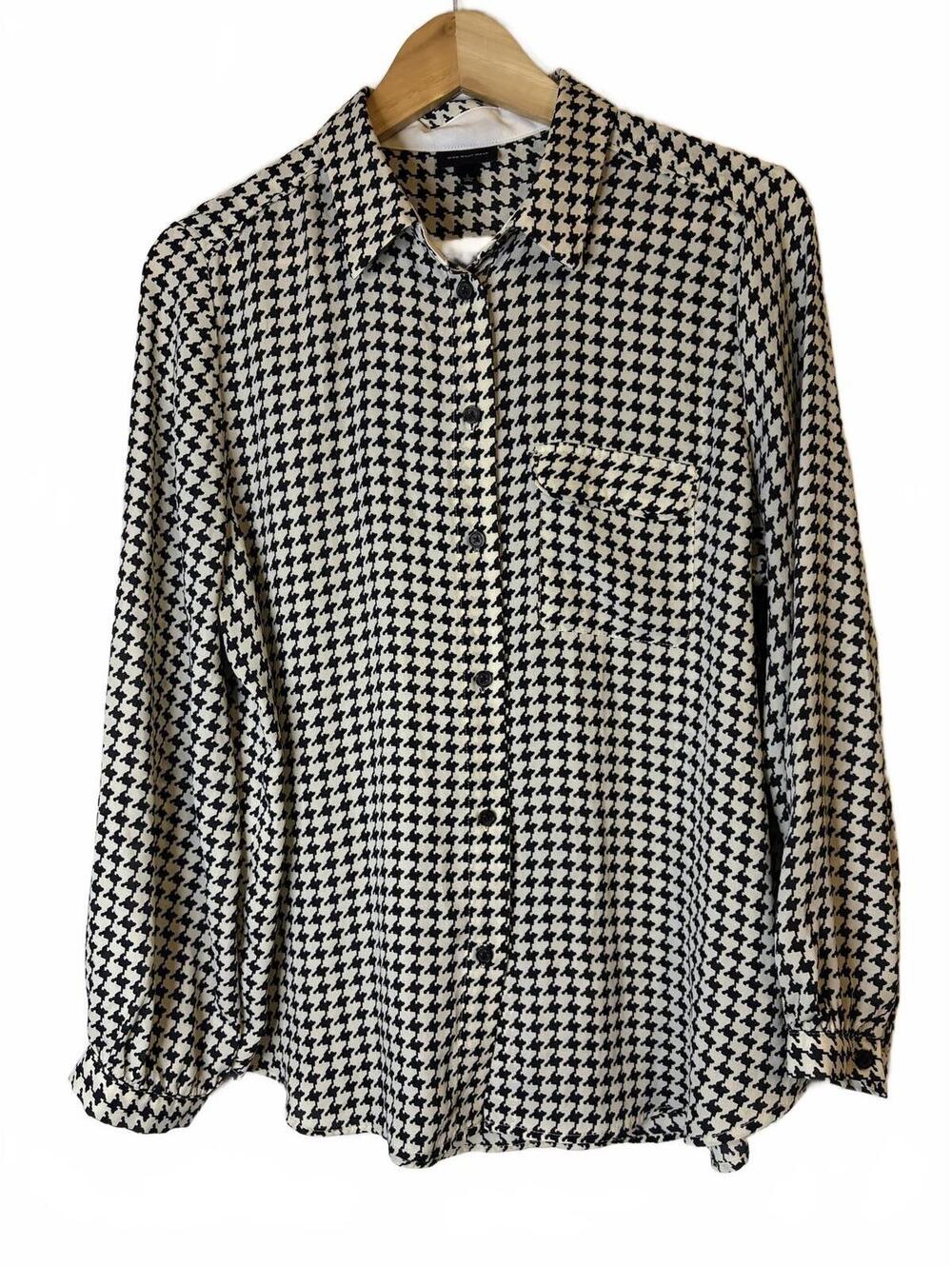Who What Wear L Houndstooth Blouse